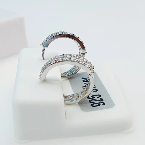 "925 Sterling Silver Cubic Zirconia Earrings, U19254868 - Picture 9 of 11